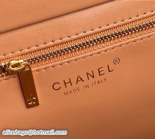 Good Product Chanel Shiny Lambskin Small Shopping Bag AS5192 Camel Brown 2024