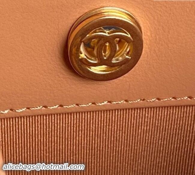 Cheapest Chanel Shiny Lambskin Small Shopping Bag AS5215 Camel Brown 2024