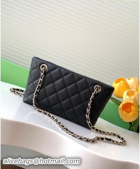 Promotional Chanel Grained Shiny Calfskin Classic Clutch with Chain AP4423 Black 2024