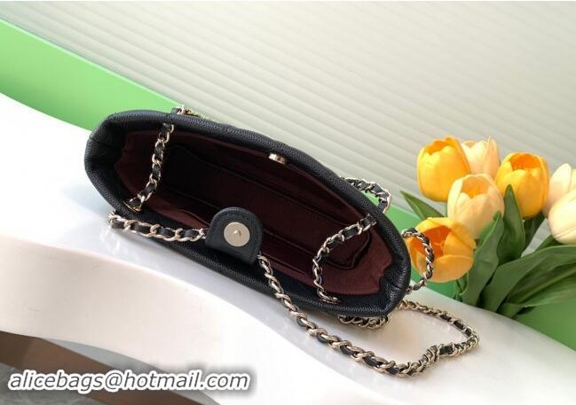 Promotional Chanel Grained Shiny Calfskin Classic Clutch with Chain AP4423 Black 2024