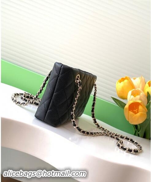 Promotional Chanel Grained Shiny Calfskin Classic Clutch with Chain AP4423 Black 2024