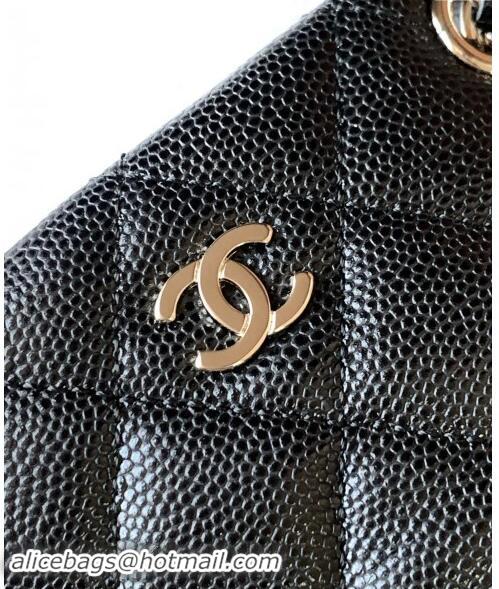 Good Product Chanel Grained Shiny Calfskin Classic Clutch with Chain AP4422 Black 2024