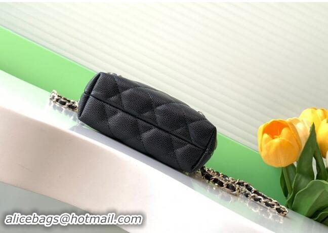 Good Product Chanel Grained Shiny Calfskin Classic Clutch with Chain AP4422 Black 2024