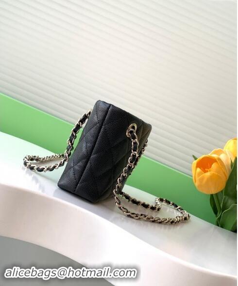 Good Product Chanel Grained Shiny Calfskin Classic Clutch with Chain AP4422 Black 2024