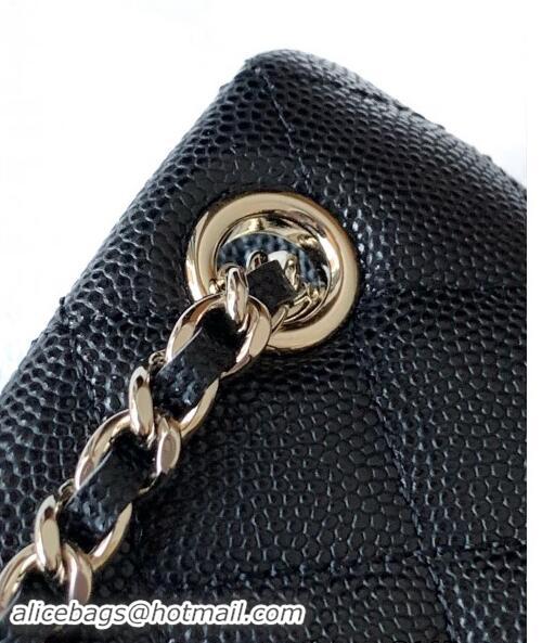 Good Product Chanel Grained Shiny Calfskin Classic Clutch with Chain AP4422 Black 2024