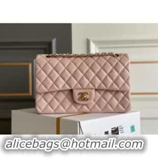 Pretty Style Chanel Quilted Grained Calfskin Classic Medium Flap bag A01112 Light Pink 2024