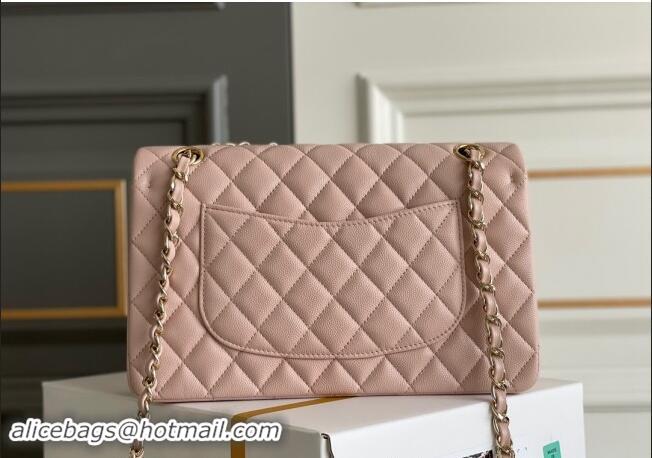 Pretty Style Chanel Quilted Grained Calfskin Classic Medium Flap bag A01112 Light Pink 2024