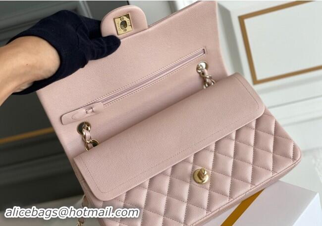 Pretty Style Chanel Quilted Grained Calfskin Classic Medium Flap bag A01112 Light Pink 2024