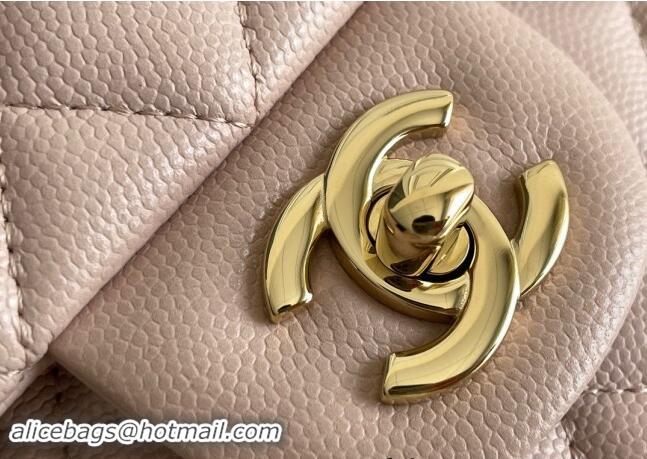 Pretty Style Chanel Quilted Grained Calfskin Classic Medium Flap bag A01112 Light Pink 2024