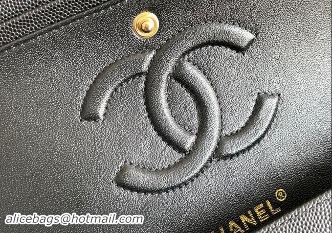 Big Discount Chanel Quilted Grained Calfskin Classic Medium Flap bag A01112 Black/Gold 2024