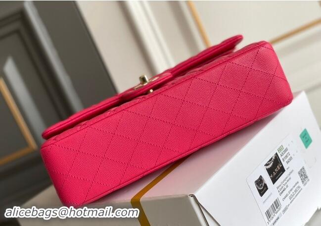 Good Taste Chanel Quilted Grained Calfskin Classic Medium Flap bag A01112 Red 2024