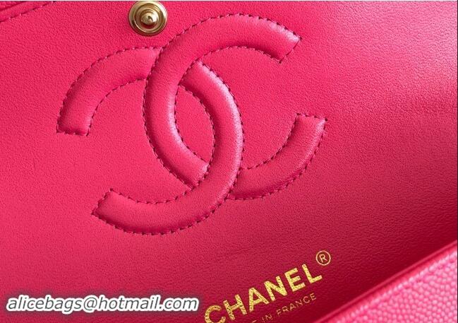 Good Taste Chanel Quilted Grained Calfskin Classic Medium Flap bag A01112 Red 2024