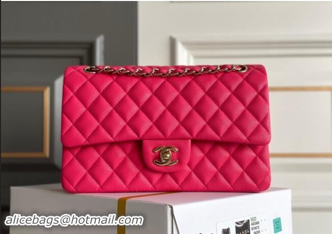 Good Taste Chanel Quilted Grained Calfskin Classic Medium Flap bag A01112 Red 2024