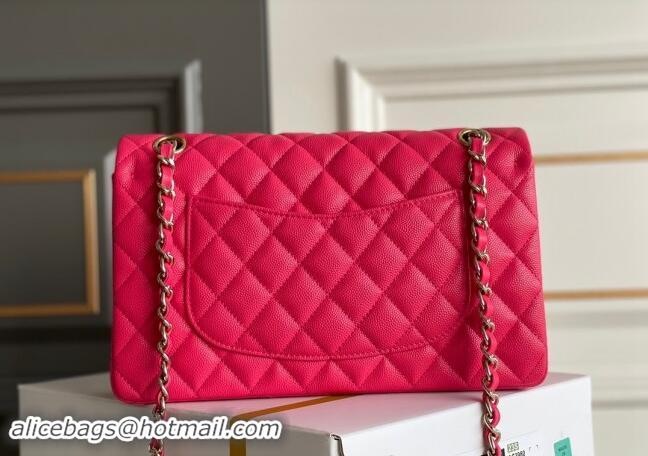 Good Taste Chanel Quilted Grained Calfskin Classic Medium Flap bag A01112 Red 2024