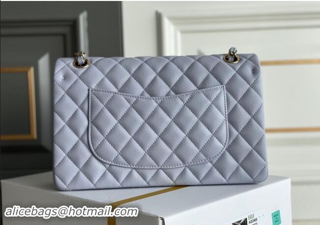 Famous Brand Chanel Quilted Grained Calfskin Classic Medium Flap bag A01112 Light Purple 2024