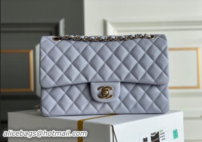 Famous Brand Chanel Quilted Grained Calfskin Classic Medium Flap bag A01112 Light Purple 2024