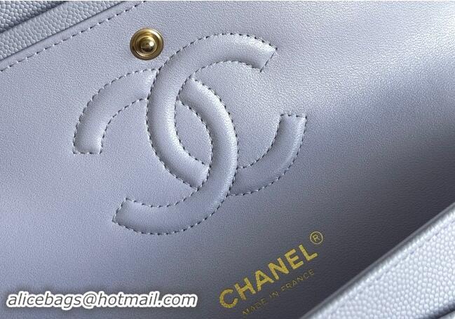 Famous Brand Chanel Quilted Grained Calfskin Classic Medium Flap bag A01112 Light Purple 2024