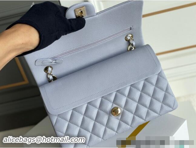 Famous Brand Chanel Quilted Grained Calfskin Classic Medium Flap bag A01112 Light Purple 2024