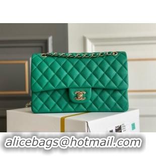 Grade Design Chanel Quilted Grained Calfskin Classic Medium Flap bag A01112 Green 2024