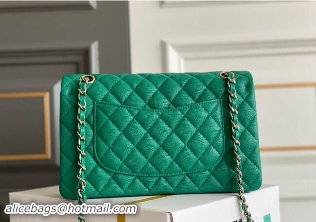 Grade Design Chanel Quilted Grained Calfskin Classic Medium Flap bag A01112 Green 2024