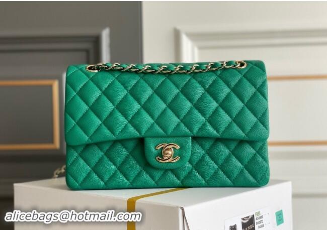 Grade Design Chanel Quilted Grained Calfskin Classic Medium Flap bag A01112 Green 2024