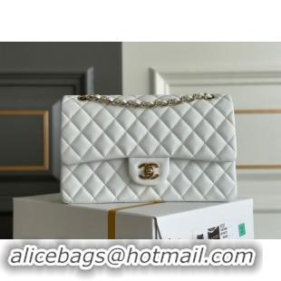 Best Product Chanel Quilted Grained Calfskin Classic Medium Flap bag A01112 White 2024