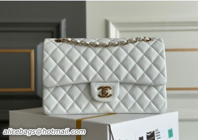 Best Product Chanel Quilted Grained Calfskin Classic Medium Flap bag A01112 White 2024