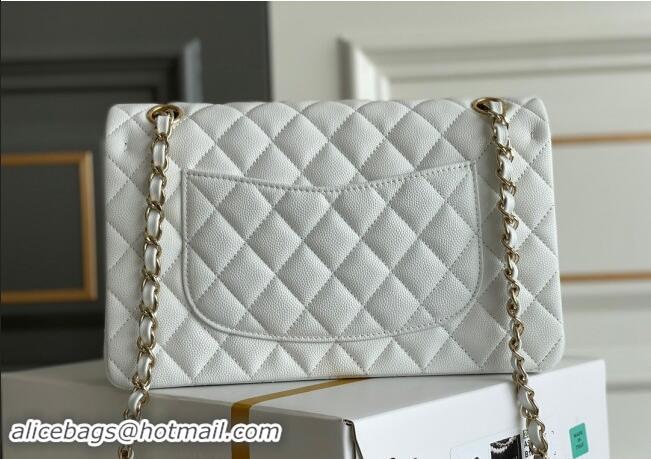 Best Product Chanel Quilted Grained Calfskin Classic Medium Flap bag A01112 White 2024