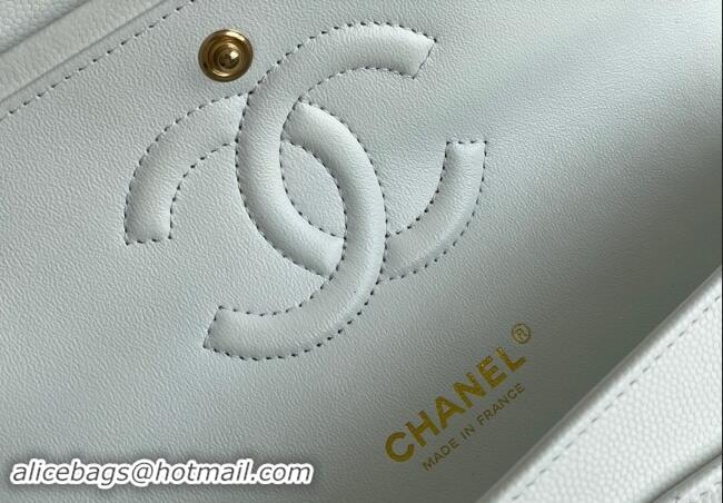 Best Product Chanel Quilted Grained Calfskin Classic Medium Flap bag A01112 White 2024