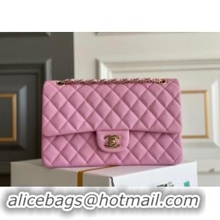 Well Crafted Chanel Quilted Grained Calfskin Classic Medium Flap bag A01112 Pink 2024