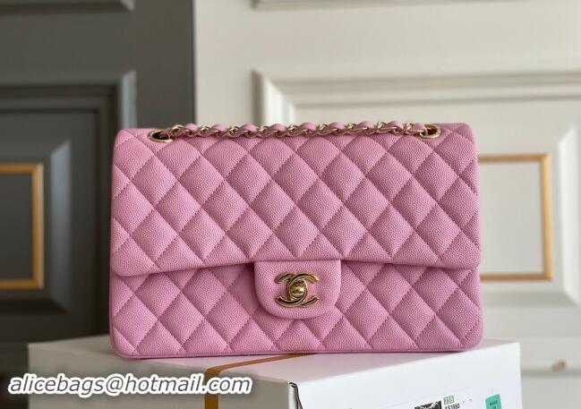 Well Crafted Chanel Quilted Grained Calfskin Classic Medium Flap bag A01112 Pink 2024