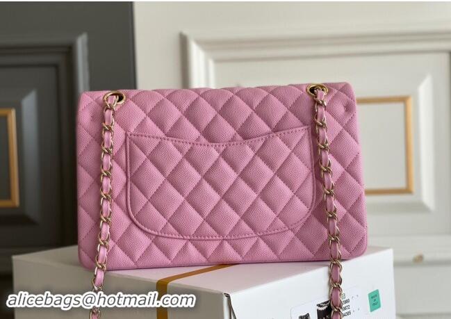 Well Crafted Chanel Quilted Grained Calfskin Classic Medium Flap bag A01112 Pink 2024