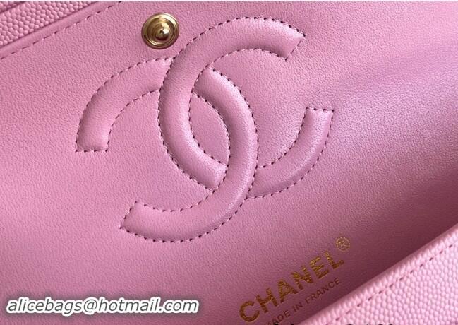 Well Crafted Chanel Quilted Grained Calfskin Classic Medium Flap bag A01112 Pink 2024