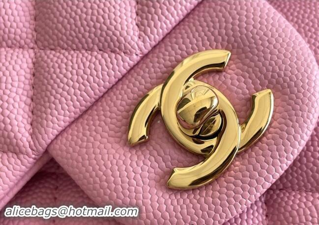 Well Crafted Chanel Quilted Grained Calfskin Classic Medium Flap bag A01112 Pink 2024