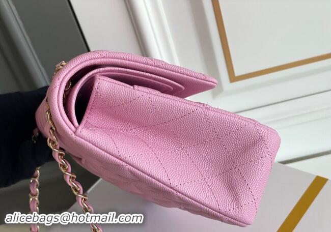 Well Crafted Chanel Quilted Grained Calfskin Classic Medium Flap bag A01112 Pink 2024