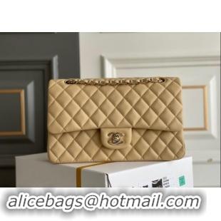 Buy Discount Chanel Quilted Grained Calfskin Classic Medium Flap bag A01112 Beige 2024