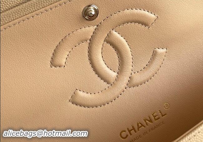 Buy Discount Chanel Quilted Grained Calfskin Classic Medium Flap bag A01112 Beige 2024