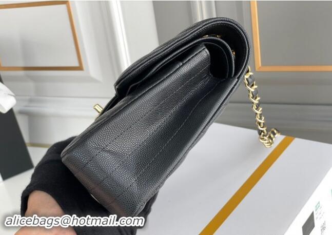 Good Taste Chanel Chevron Grained Calfskin Classic Medium Flap bag A01112 Black/Gold 2024