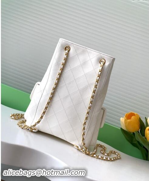 Pretty Style Chanel Shiny Lambskin Backpack bag AS5310 White 2024