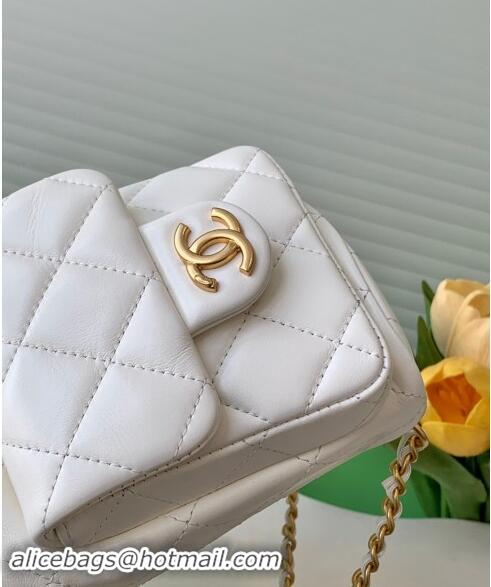 Pretty Style Chanel Shiny Lambskin Backpack bag AS5310 White 2024