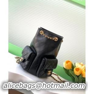 Top Design Chanel Shiny Lambskin Backpack bag AS5310 Black 2024