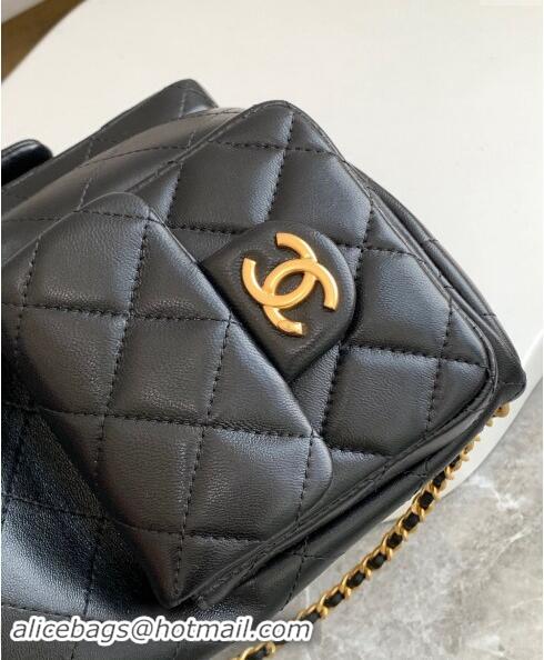 Top Design Chanel Shiny Lambskin Backpack bag AS5310 Black 2024