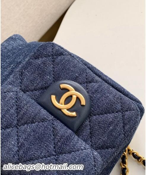 Luxury Cheap Chanel Denim Backpack bag AS5310 Dark Blue 2024