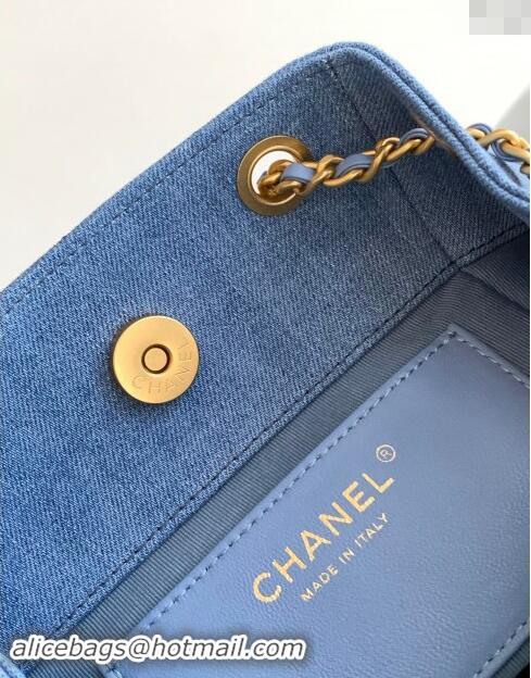 Buy New Cheap Chanel Denim Backpack bag AS5310 Light Blue 2024