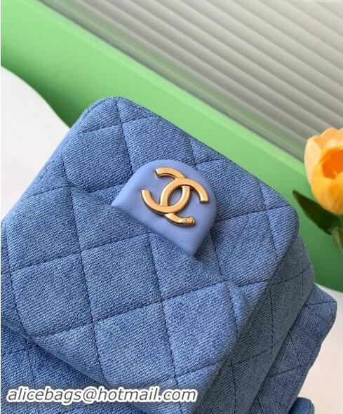 Buy New Cheap Chanel Denim Backpack bag AS5310 Light Blue 2024