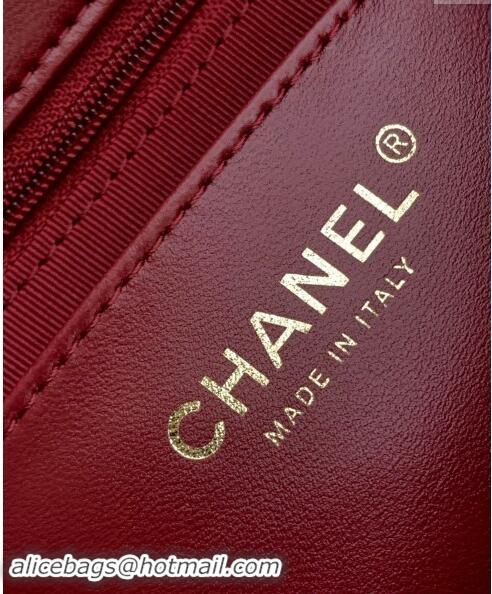 Best Price Chanel Lambskin Small Flap Bag with CC Chain AS5174 Burgundy 2024