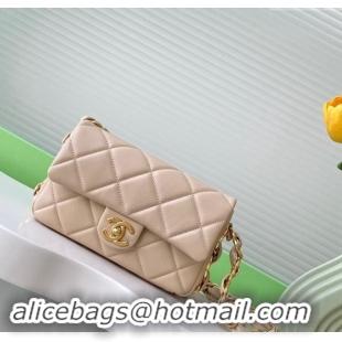 Hot Style Chanel Lambskin Small Flap Bag with CC Chain AS5174 Light Beige 2024