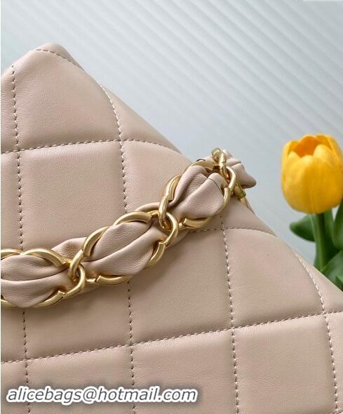 Hot Style Chanel Lambskin Small Flap Bag with CC Chain AS5174 Light Beige 2024