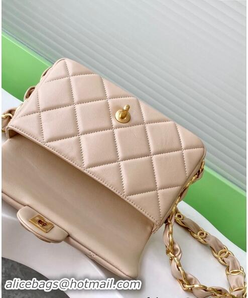 Hot Style Chanel Lambskin Small Flap Bag with CC Chain AS5174 Light Beige 2024