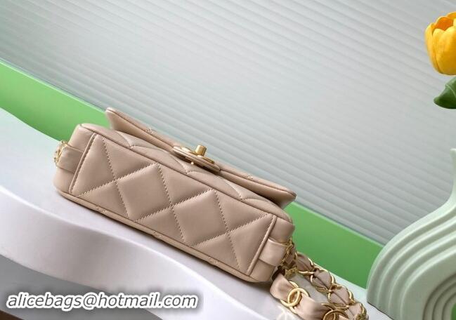 Hot Style Chanel Lambskin Small Flap Bag with CC Chain AS5174 Light Beige 2024